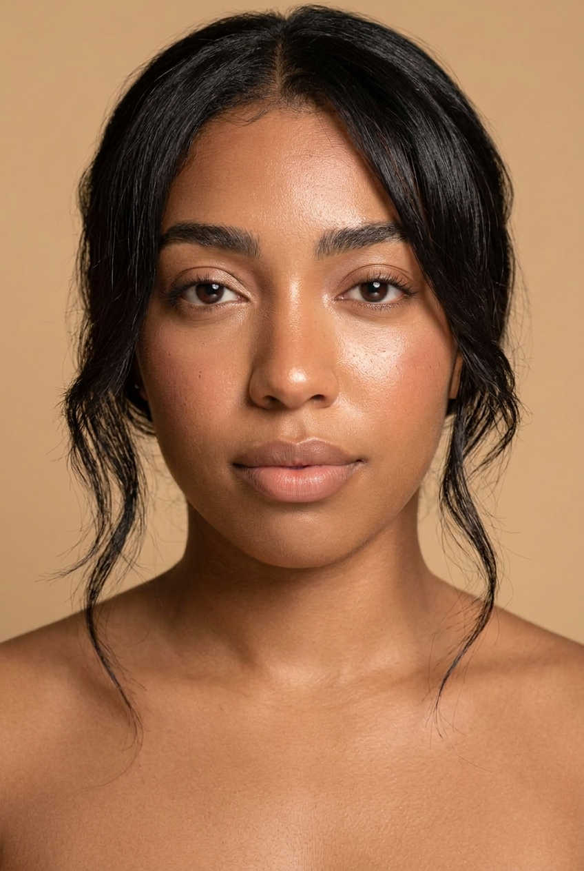 Mujer con cabello largo y lacio brillante